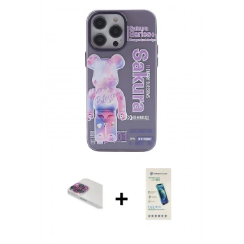 MARSİLYAN™- iPhone 13 Pro Max Kılıf Zirve Form Özel Seri - Şeffaf Pasifik Cam Ekran Koruyucu + Pers Alüminyum Kamera Lens - GI