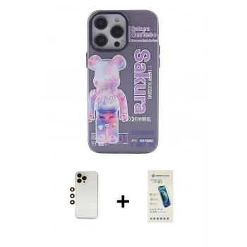 MARSİLYAN™- iPhone 13 Pro Max Kılıf Zirve Form Özel Seri - Şeffaf Pasifik Cam Ekran Koruyucu + Shine Kamera Lens - GD