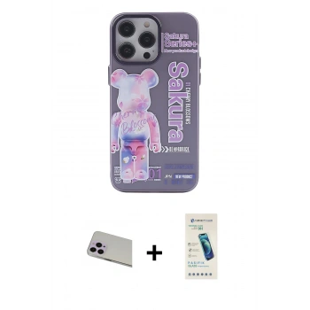 MARSİLYAN™- iPhone 13 Pro Max Kılıf Zirve Form Özel Seri - Şeffaf Pasifik Cam Ekran Koruyucu + Rainbow Kamera Lens Koruma Cam - MR