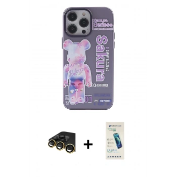 MARSİLYAN™- iPhone 13 Pro Max Kılıf Zirve Form Özel Seri - Şeffaf Pasifik Cam Ekran Koruyucu + Raze Metal Kamera Lens - GD