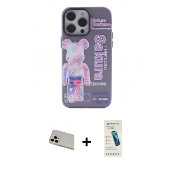 MARSİLYAN™- iPhone 13 Pro Max Kılıf Zirve Form Özel Seri - Şeffaf Pasifik Cam Ekran Koruyucu + Rainbow Kamera Lens Koruma Cam - REGD