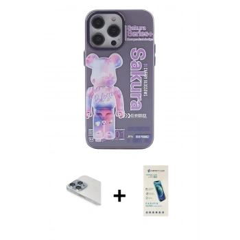 MARSİLYAN™- iPhone 13 Pro Max Kılıf Zirve Form Özel Seri - Şeffaf Pasifik Cam Ekran Koruyucu + Pers Alüminyum Kamera Lens - SABE