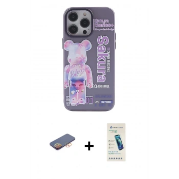 MARSİLYAN™- iPhone 13 Pro Max Kılıf Zirve Form Özel Seri - Şeffaf Pasifik Cam Ekran Koruyucu + Renkli Kamera Lens Koruma Cam - TU