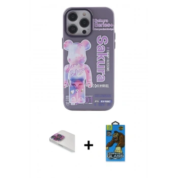 MARSİLYAN™- iPhone 13 Pro Max Kılıf Zirve Form Özel Seri - Siyah 18D Cam Ekran Koruyucu + Pers Alüminyum Kamera Lens - GI