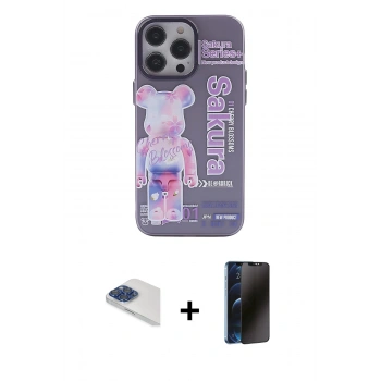 MARSİLYAN™- iPhone 13 Pro Max Kılıf Zirve Form Özel Seri - Siyah 3D Antistatik Hayalet Cam Ekran Koruyucu + Pers Alüminyum Kamera Lens - LT