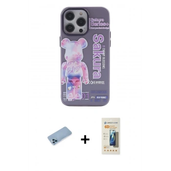 MARSİLYAN™- iPhone 13 Pro Max Kılıf Zirve Form Özel Seri - Siyah 6D Mat Seramik Hayalet Nano Ekran Koruyucu + Shine Kamera Lens Koruma Cam - MI