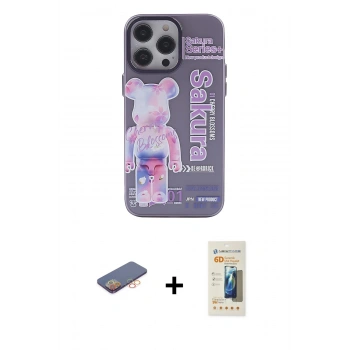 MARSİLYAN™- iPhone 13 Pro Max Kılıf Zirve Form Özel Seri - Siyah 6D Mat Seramik Hayalet Nano Ekran Koruyucu + Renkli Kamera Lens Koruma Cam - TU