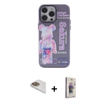 MARSİLYAN™- iPhone 13 Pro Max Kılıf Zirve Form Özel Seri - Siyah Bilvis 3D Cam Ekran Koruyucu + Pers Alüminyum Kamera Lens - GD