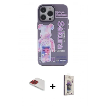 MARSİLYAN™- iPhone 13 Pro Max Kılıf Zirve Form Özel Seri - Siyah Bilvis 3D Cam Ekran Koruyucu + Pers Alüminyum Kamera Lens - KI