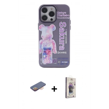 MARSİLYAN™- iPhone 13 Pro Max Kılıf Zirve Form Özel Seri - Siyah Bilvis 3D Cam Ekran Koruyucu + Renkli Kamera Lens Koruma Cam - TU