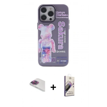 MARSİLYAN™- iPhone 13 Pro Max Kılıf Zirve Form Özel Seri - Siyah Bilvis 3D Mat Cam Ekran Koruyucu + Pers Alüminyum Kamera Lens - GI