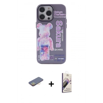MARSİLYAN™- iPhone 13 Pro Max Kılıf Zirve Form Özel Seri - Siyah Bilvis 3D Mat Cam Ekran Koruyucu + Renkli Kamera Lens Koruma Cam - SI