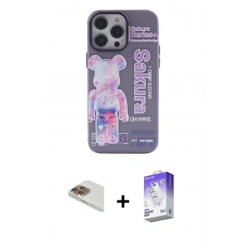 MARSİLYAN™- iPhone 13 Pro Max Kılıf Zirve Form Özel Seri - Siyah Bilvis 5in1 3D Magic Cam Ekran Koruyucu + Pers Alüminyum Kamera Lens - GD