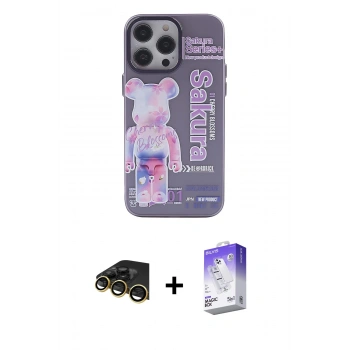 MARSİLYAN™- iPhone 13 Pro Max Kılıf Zirve Form Özel Seri - Siyah Bilvis 5in1 3D Magic Cam Ekran Koruyucu + Raze Metal Kamera Lens - GD