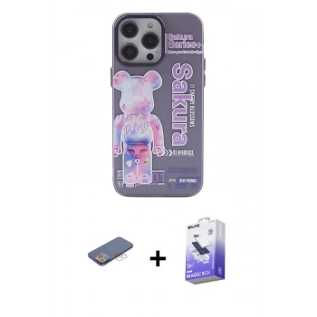 MARSİLYAN™- iPhone 13 Pro Max Kılıf Zirve Form Özel Seri - Siyah Bilvis 5in1 5D Magic Hayalet Cam Ekran Koruyucu + Renkli Kamera Lens Koruma Cam - MI