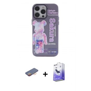 MARSİLYAN™- iPhone 13 Pro Max Kılıf Zirve Form Özel Seri - Siyah Bilvis 5in1 5D Magic Hayalet Cam Ekran Koruyucu + Renkli Kamera Lens Koruma Cam - TU