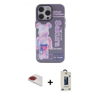 MARSİLYAN™- iPhone 13 Pro Max Kılıf Zirve Form Özel Seri - Siyah Bilvis Hayalet Cam Ekran Koruyucu + Pers Alüminyum Kamera Lens - KI