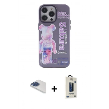 MARSİLYAN™- iPhone 13 Pro Max Kılıf Zirve Form Özel Seri - Siyah Bilvis Hayalet Cam Ekran Koruyucu + Pers Alüminyum Kamera Lens - LT