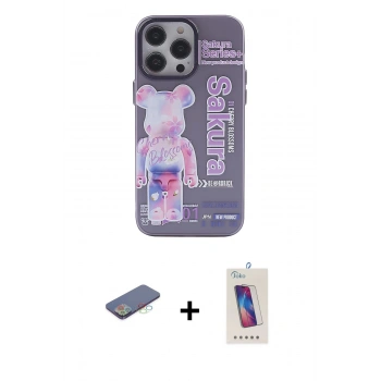 MARSİLYAN™- iPhone 13 Pro Max Kılıf Zirve Form Özel Seri - Siyah Joko 5D Cam + Renkli Kamera Lens Koruma Cam - MI