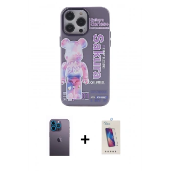 MARSİLYAN™- iPhone 13 Pro Max Kılıf Zirve Form Özel Seri - Siyah Joko 5D Cam + Neon Fosforlu Kamera Lens - MI