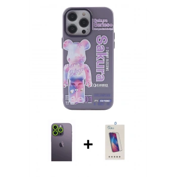 MARSİLYAN™- iPhone 13 Pro Max Kılıf Zirve Form Özel Seri - Siyah Joko 5D Cam + Neon Fosforlu Kamera Lens - YL