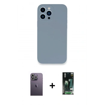 MARSİLYAN™- iPhone 13 Pro Max Kılıf Zirve Modern Özel Seri - Şeffaf 360 Full Body Arka Koruyucu + Neon Fosforlu Kamera Lens - BZ