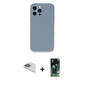 MARSİLYAN™- iPhone 13 Pro Max Kılıf Zirve Modern Özel Seri - Şeffaf 360 Full Body Arka Koruyucu + Pers Alüminyum Kamera Lens - GD