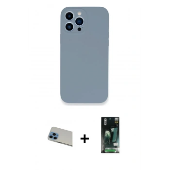 MARSİLYAN™- iPhone 13 Pro Max Kılıf Zirve Modern Özel Seri - Şeffaf 360 Full Body Arka Koruyucu + Rainbow Kamera Lens Koruma Cam - MI