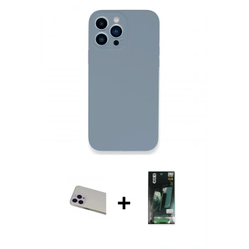 MARSİLYAN™- iPhone 13 Pro Max Kılıf Zirve Modern Özel Seri - Şeffaf 360 Full Body Arka Koruyucu + Rainbow Kamera Lens Koruma Cam - MR