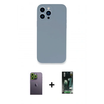 MARSİLYAN™- iPhone 13 Pro Max Kılıf Zirve Modern Özel Seri - Şeffaf 360 Full Body Arka Koruyucu + Neon Fosforlu Kamera Lens - YL