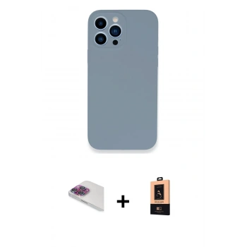 MARSİLYAN™- iPhone 13 Pro Max Kılıf Zirve Modern Özel Seri - Şeffaf Maxco Cam Ekran Koruyucu + Pers Alüminyum Kamera Lens - GI
