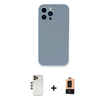 MARSİLYAN™- iPhone 13 Pro Max Kılıf Zirve Modern Özel Seri - Şeffaf Maxco Cam Ekran Koruyucu + Shine Kamera Lens - GD