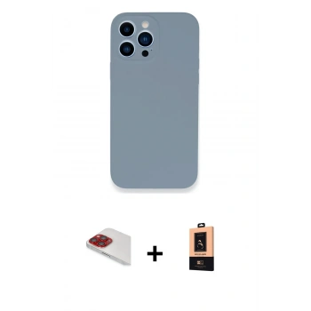 MARSİLYAN™- iPhone 13 Pro Max Kılıf Zirve Modern Özel Seri - Şeffaf Maxco Cam Ekran Koruyucu + Pers Alüminyum Kamera Lens - KI