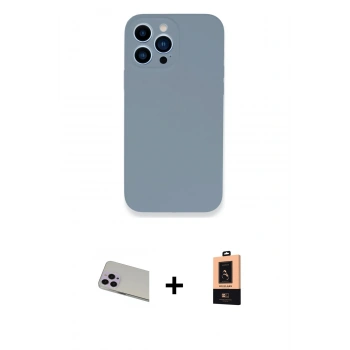 MARSİLYAN™- iPhone 13 Pro Max Kılıf Zirve Modern Özel Seri - Şeffaf Maxco Cam Ekran Koruyucu + Rainbow Kamera Lens Koruma Cam - MR