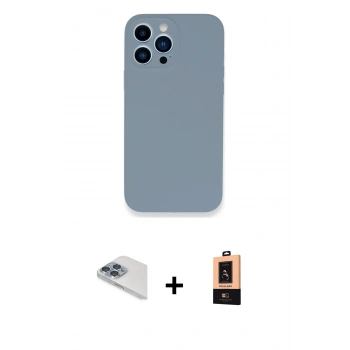 MARSİLYAN™- iPhone 13 Pro Max Kılıf Zirve Modern Özel Seri - Şeffaf Maxco Cam Ekran Koruyucu + Pers Alüminyum Kamera Lens - SABE