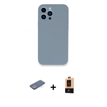 MARSİLYAN™- iPhone 13 Pro Max Kılıf Zirve Modern Özel Seri - Şeffaf Maxco Cam Ekran Koruyucu + Renkli Kamera Lens Koruma Cam - YL