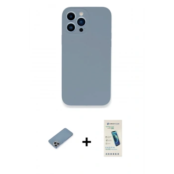 MARSİLYAN™- iPhone 13 Pro Max Kılıf Zirve Modern Özel Seri - Şeffaf Pasifik Cam Ekran Koruyucu + Shine Kamera Lens Koruma Cam - GI