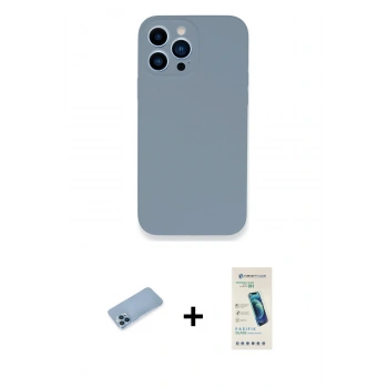 MARSİLYAN™- iPhone 13 Pro Max Kılıf Zirve Modern Özel Seri - Şeffaf Pasifik Cam Ekran Koruyucu + Shine Kamera Lens Koruma Cam - MI