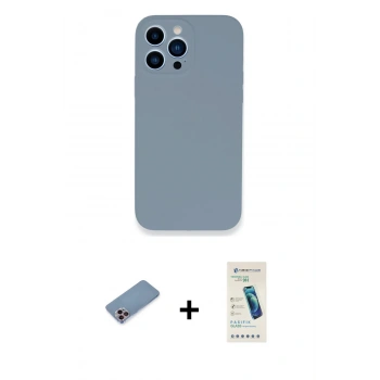 MARSİLYAN™- iPhone 13 Pro Max Kılıf Zirve Modern Özel Seri - Şeffaf Pasifik Cam Ekran Koruyucu + Shine Kamera Lens Koruma Cam - PE