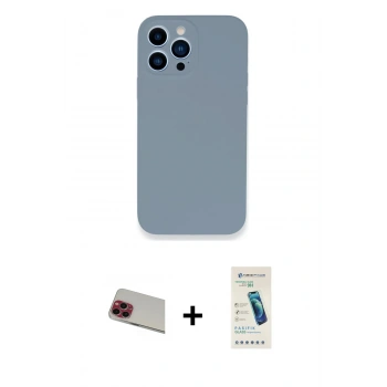 MARSİLYAN™- iPhone 13 Pro Max Kılıf Zirve Modern Özel Seri - Şeffaf Pasifik Cam Ekran Koruyucu + Rainbow Kamera Lens Koruma Cam - KI