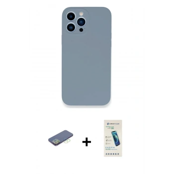 MARSİLYAN™- iPhone 13 Pro Max Kılıf Zirve Modern Özel Seri - Şeffaf Pasifik Cam Ekran Koruyucu + Renkli Kamera Lens Koruma Cam - YL