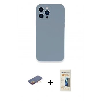 MARSİLYAN™- iPhone 13 Pro Max Kılıf Zirve Modern Özel Seri - Siyah 6D Mat Seramik Hayalet Nano Ekran Koruyucu + Renkli Kamera Lens Koruma Cam - TU