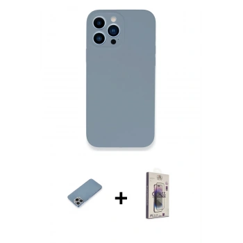 MARSİLYAN™- iPhone 13 Pro Max Kılıf Zirve Modern Özel Seri - Siyah Bilvis 3D Cam Ekran Koruyucu + Shine Kamera Lens Koruma Cam - GI