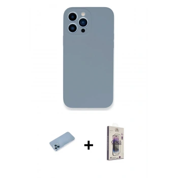 MARSİLYAN™- iPhone 13 Pro Max Kılıf Zirve Modern Özel Seri - Siyah Bilvis 3D Cam Ekran Koruyucu + Shine Kamera Lens Koruma Cam - MI