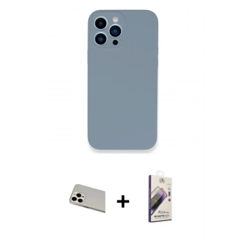 MARSİLYAN™- iPhone 13 Pro Max Kılıf Zirve Modern Özel Seri - Siyah Bilvis 3D Mat Cam Ekran Koruyucu + Rainbow Kamera Lens Koruma Cam - BZ