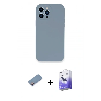 MARSİLYAN™- iPhone 13 Pro Max Kılıf Zirve Modern Özel Seri - Siyah Bilvis 5in1 5D Magic Hayalet Cam Ekran Koruyucu + Shine Kamera Lens Koruma Cam - PE