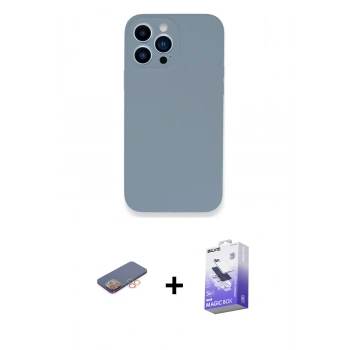 MARSİLYAN™- iPhone 13 Pro Max Kılıf Zirve Modern Özel Seri - Siyah Bilvis 5in1 5D Magic Hayalet Cam Ekran Koruyucu + Renkli Kamera Lens Koruma Cam - TU