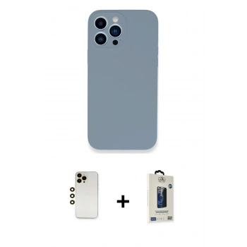 MARSİLYAN™- iPhone 13 Pro Max Kılıf Zirve Modern Özel Seri - Siyah Bilvis Hayalet Cam Ekran Koruyucu + Shine Kamera Lens - GD