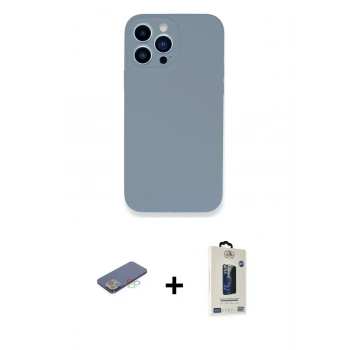 MARSİLYAN™- iPhone 13 Pro Max Kılıf Zirve Modern Özel Seri - Siyah Bilvis Hayalet Cam Ekran Koruyucu + Renkli Kamera Lens Koruma Cam - MI