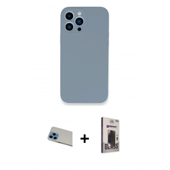 MARSİLYAN™- iPhone 13 Pro Max Kılıf Zirve Modern Özel Seri - Siyah Bilvis Hayalet Cam Ekran Koruyucu + Rainbow Kamera Lens Koruma Cam - MI